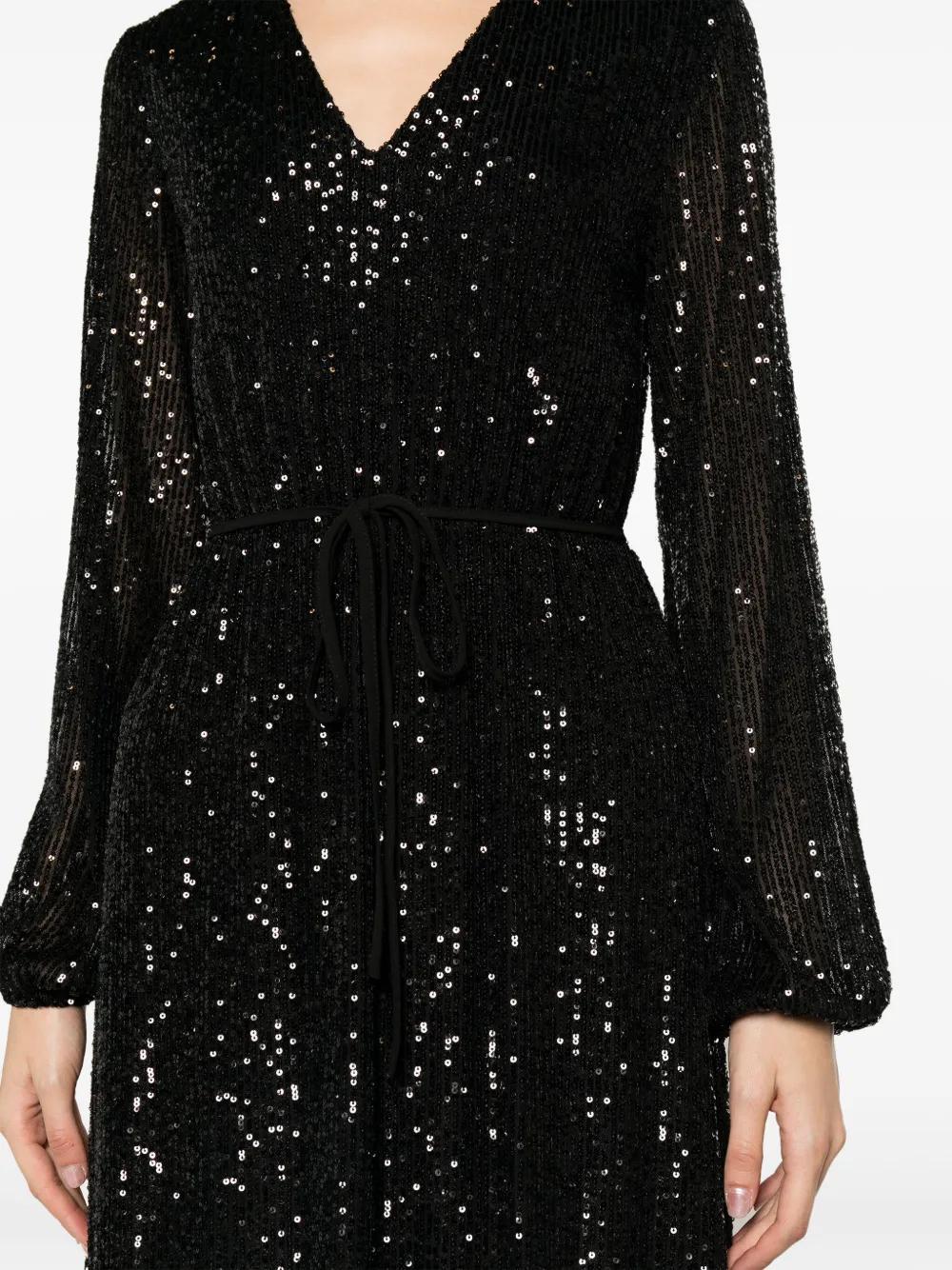 sequin-embellished fine-ribbed midi dress Product Image