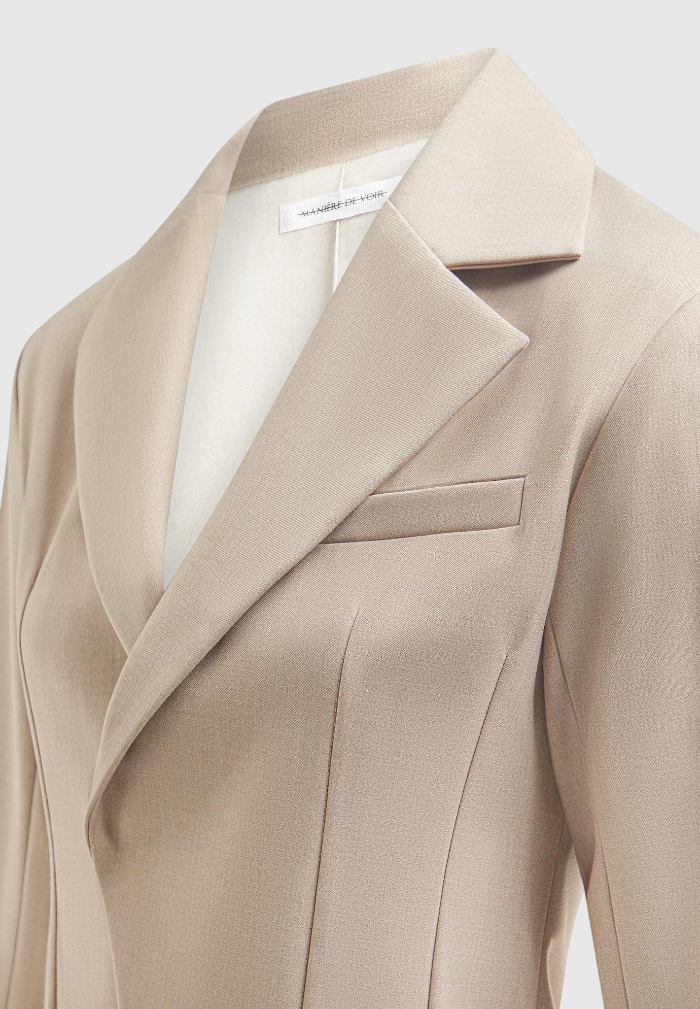 Tailored Double Breasted Blazer - Taupe Female Product Image