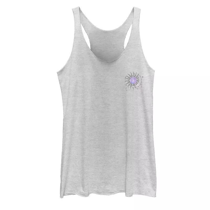 Juniors' Live By The Sun Distressed Stamp Tank Top, Girl's, Size: Small, White Grey Product Image