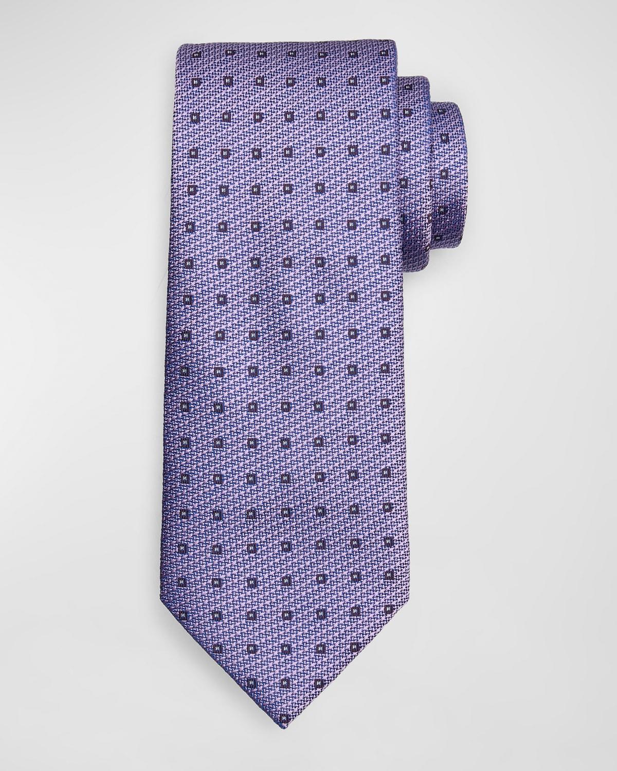 Mens Geometric Jacquard Silk Tie Product Image