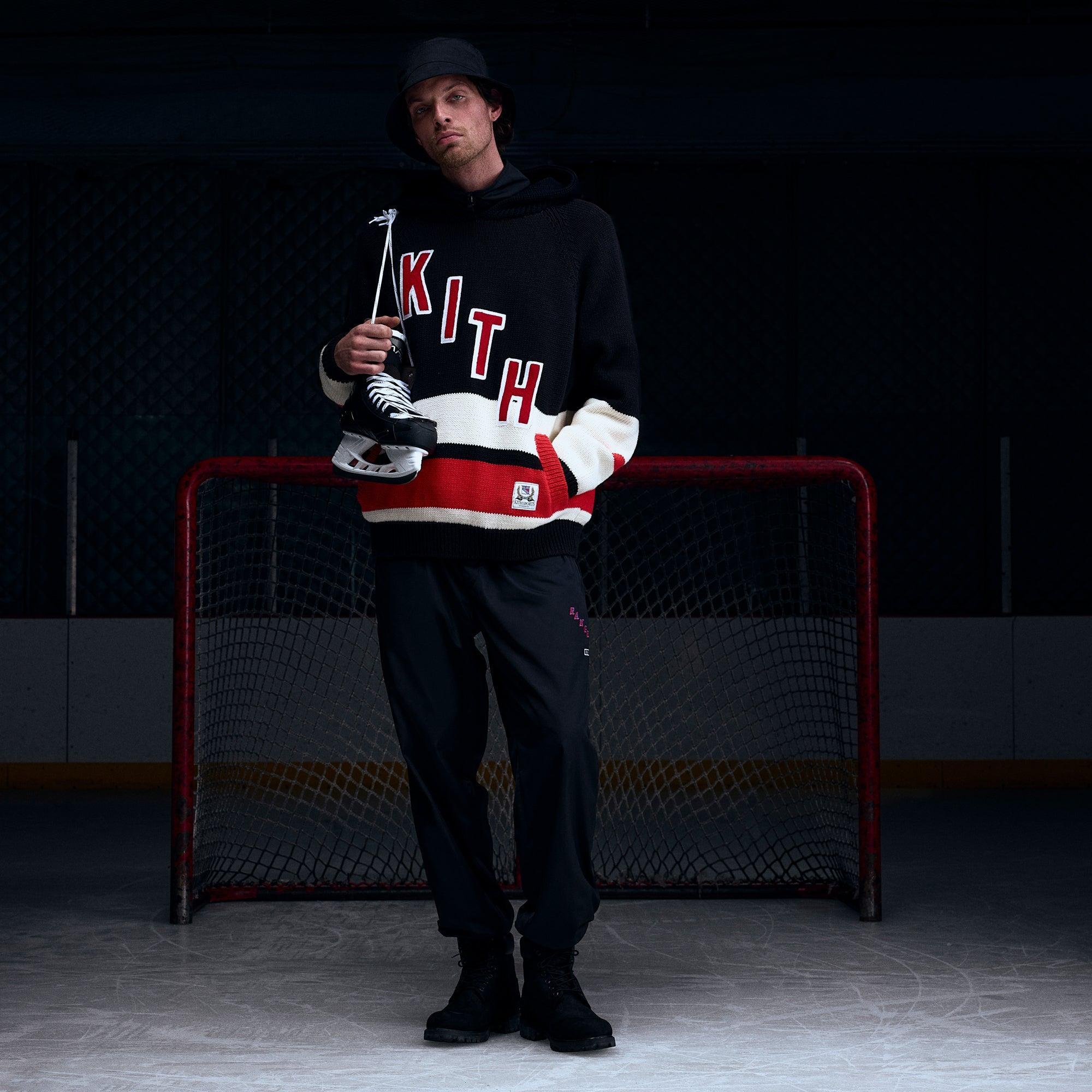 Kith for the New York Rangers Hooded Delk Sweater - Black Male Product Image