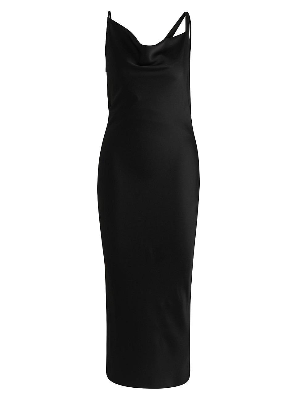 Womens Naomi x Boss Cocktail Dress with Asymmetric Draped Neckline Product Image