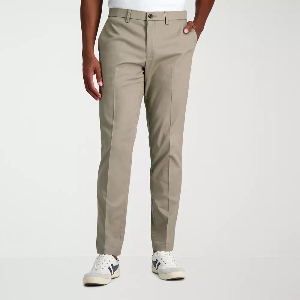 Men's Haggar® Wrinkle Free Performance Khaki Slim Fit Flat Front Pants,  Product Image