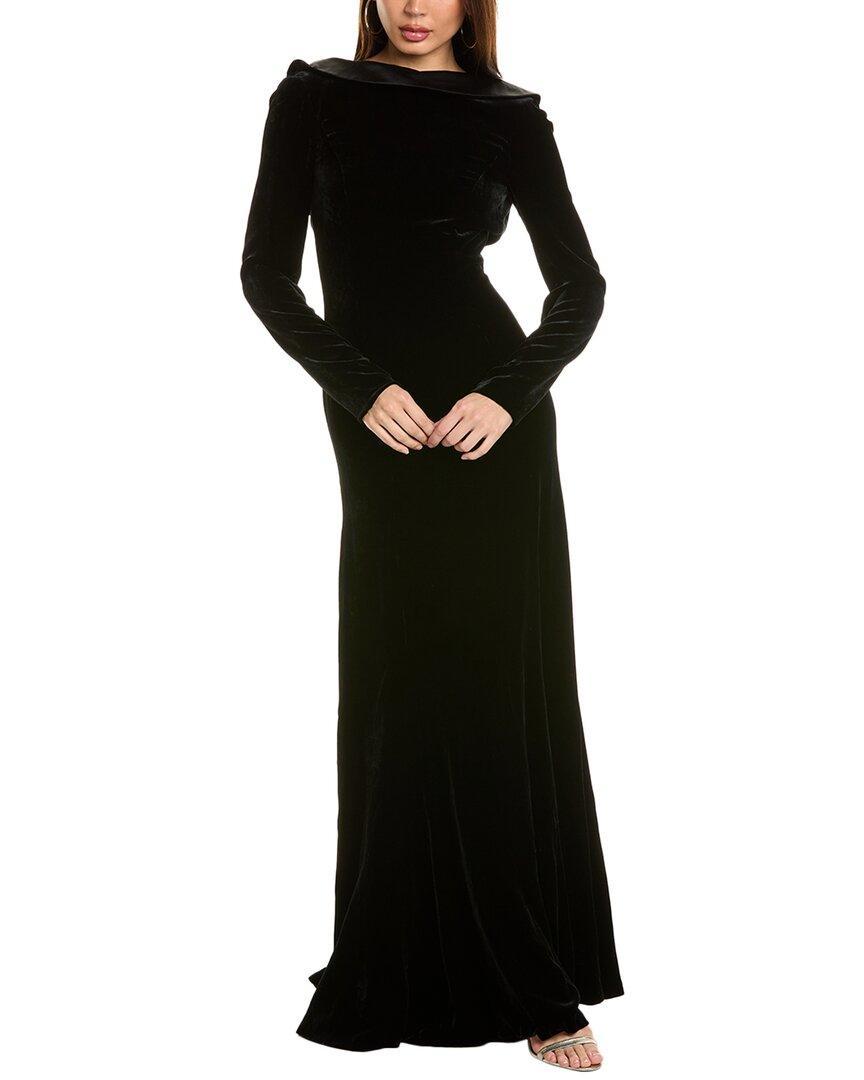 ALBERTA FERRETTI Velvet Silk-blend Gown In Black Product Image