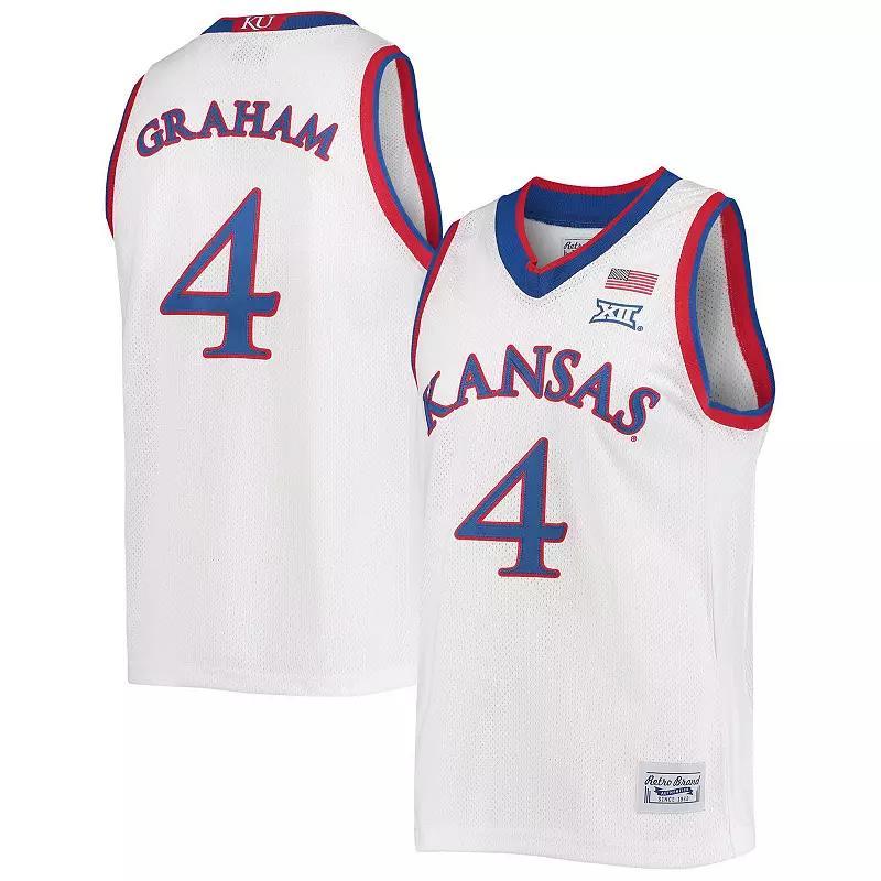 Men's Original Retro Brand Devonte' Graham White Kansas Jayhawks Commemorative Classic Basketball Jersey, Size: 2XL Product Image
