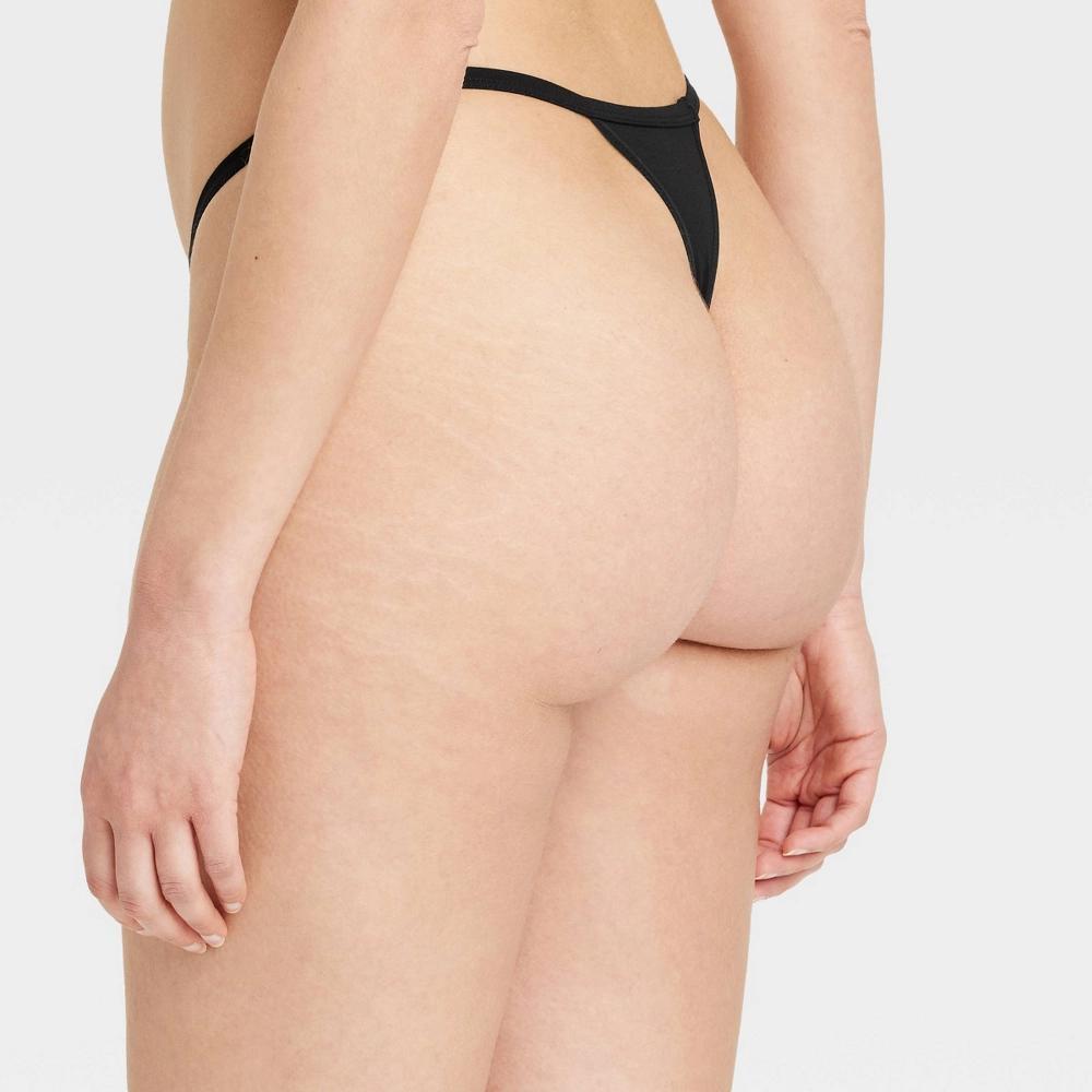 Womens Cotton Blend String Thong - Auden Black M Product Image