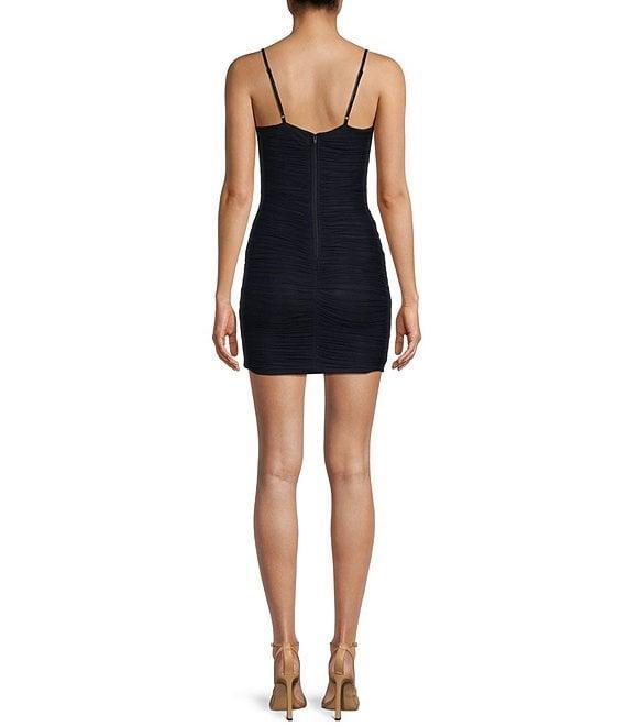 Pear Culture Spaghetti Strap Keyhole Rou Mesh Dress Product Image