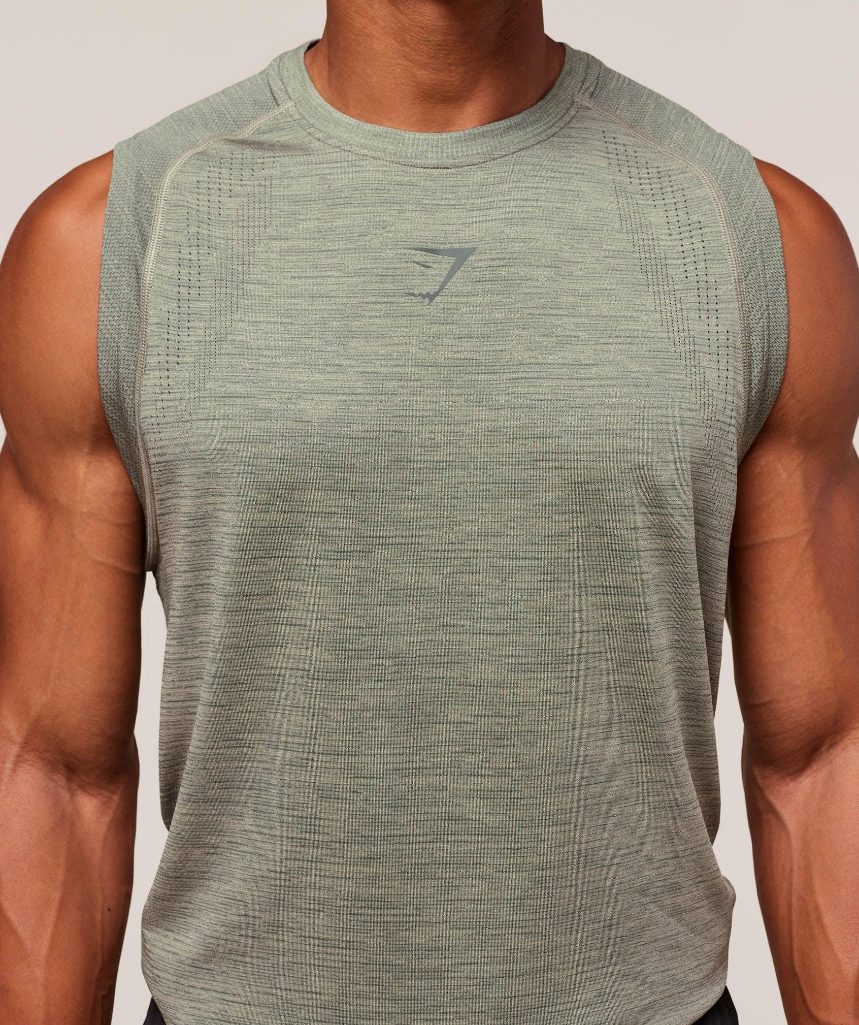 Gymshark Versatile Seamless Tank - Chalk Green/Slate Teal Male Product Image