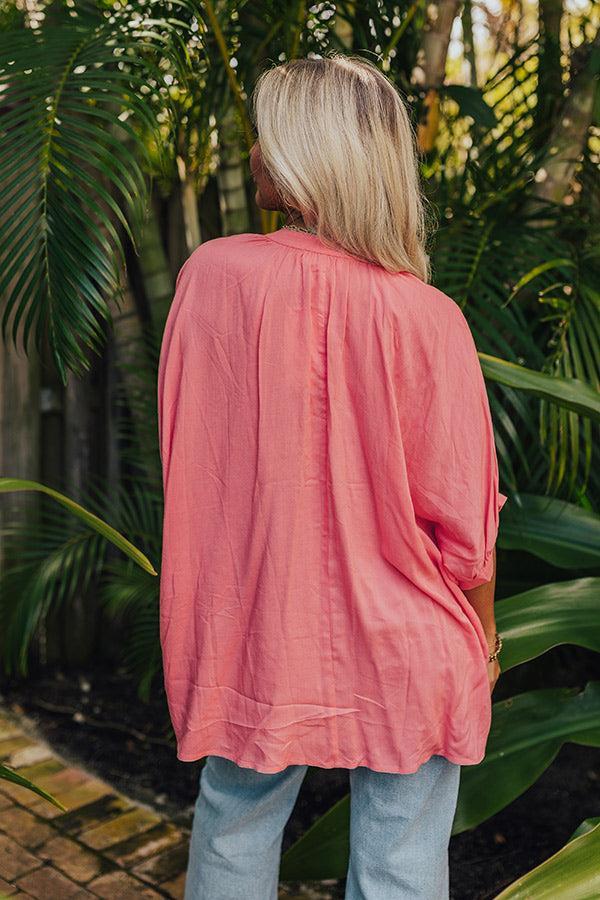Sun-Kissed Sands Shift Top In Coral Product Image