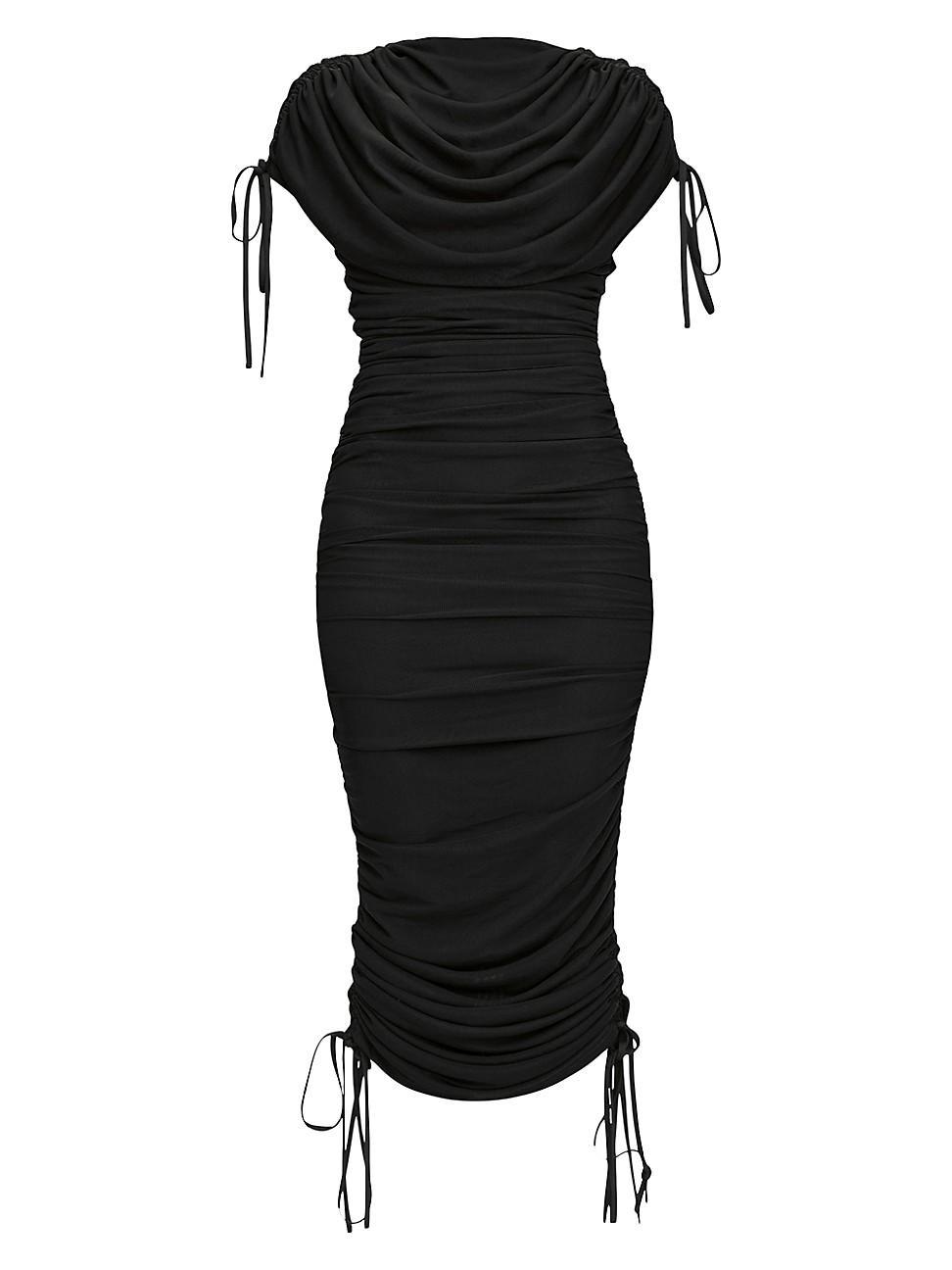 Womens Ratu Ruched Mesh Midi-Dress Product Image