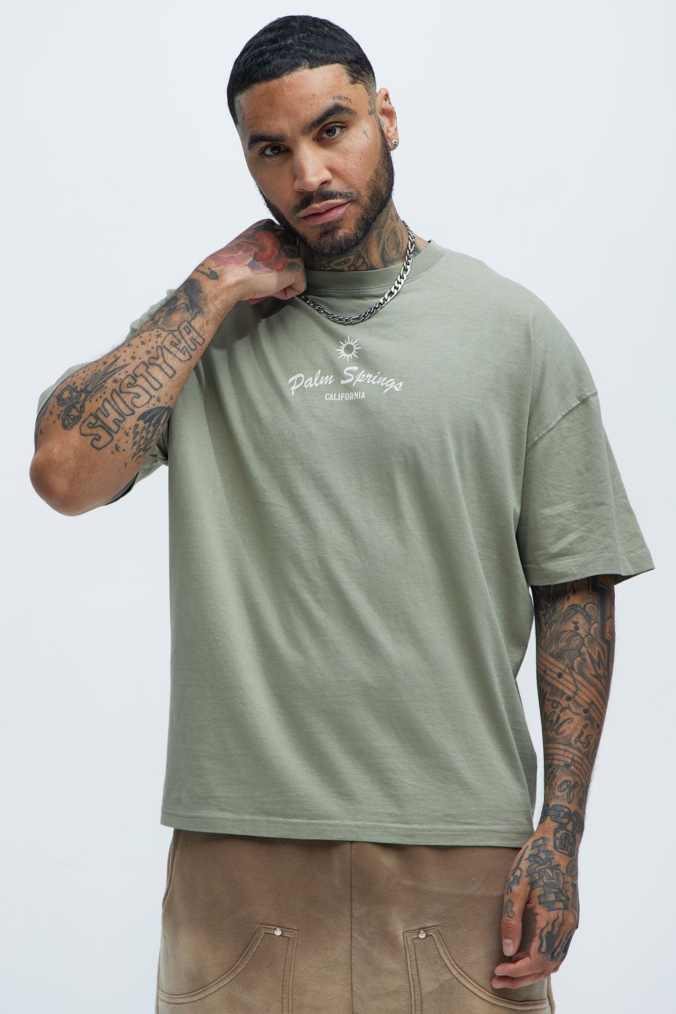 Palm Springs Get Lost Oversized Short Sleeve Tee - Olive Product Image
