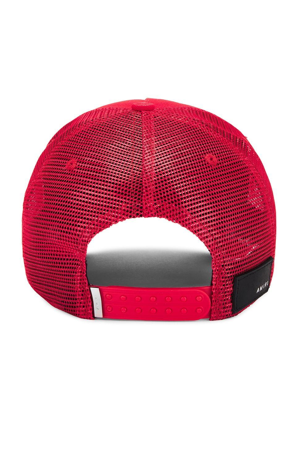 AMIRI Arts District Logo-embroidered Cotton-canvas And Mesh Trucker Cap In Red Product Image