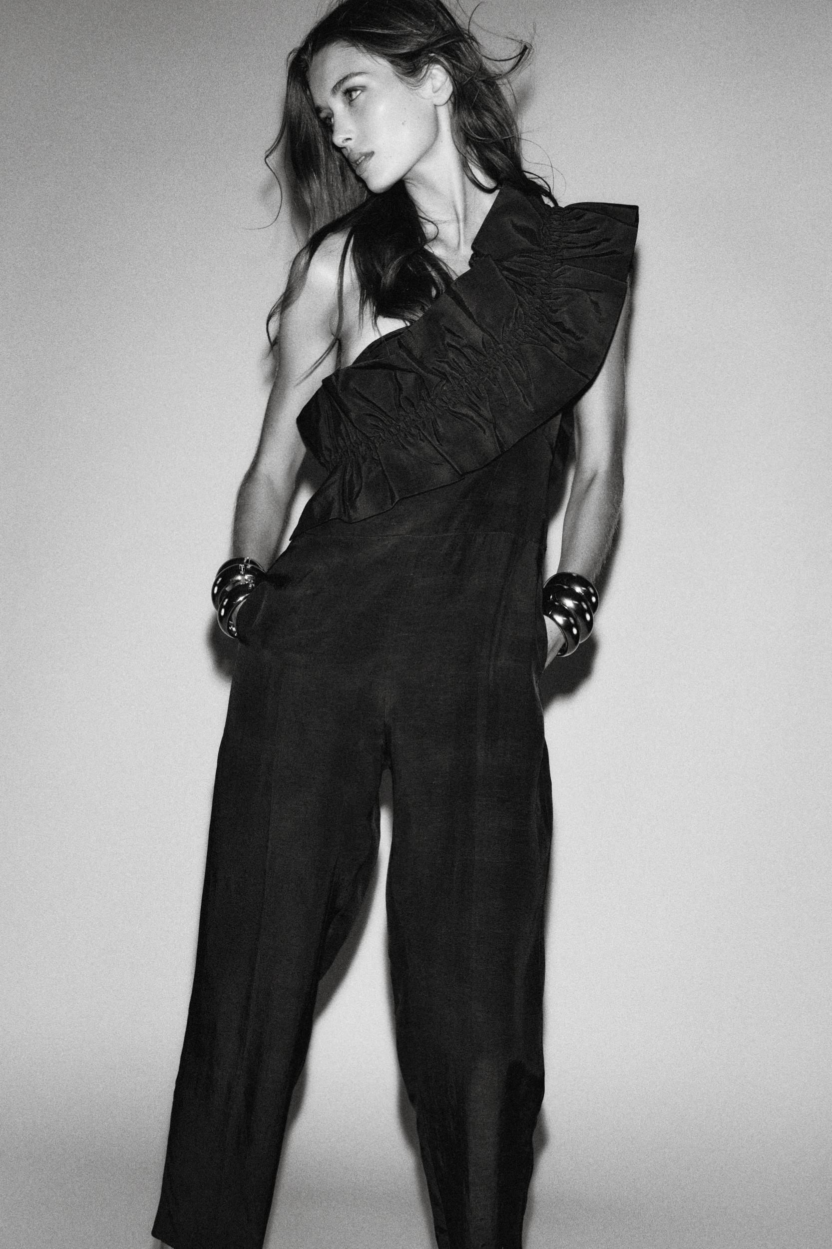 ASYMMETRIC RUFFLE JUMPSUIT Product Image