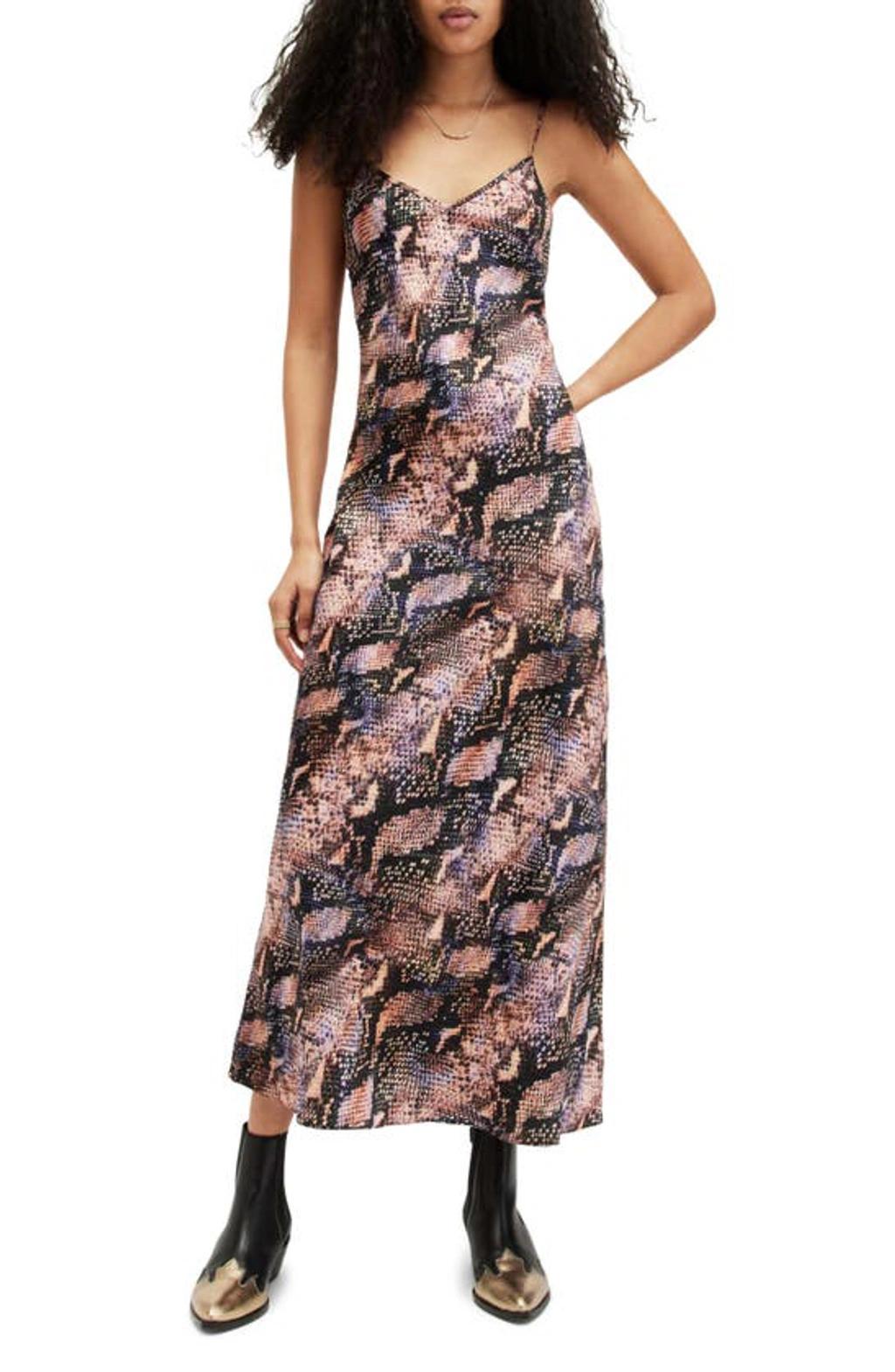 Bryony Tahoe Snake Print Midi Slip Dress In Multi Product Image