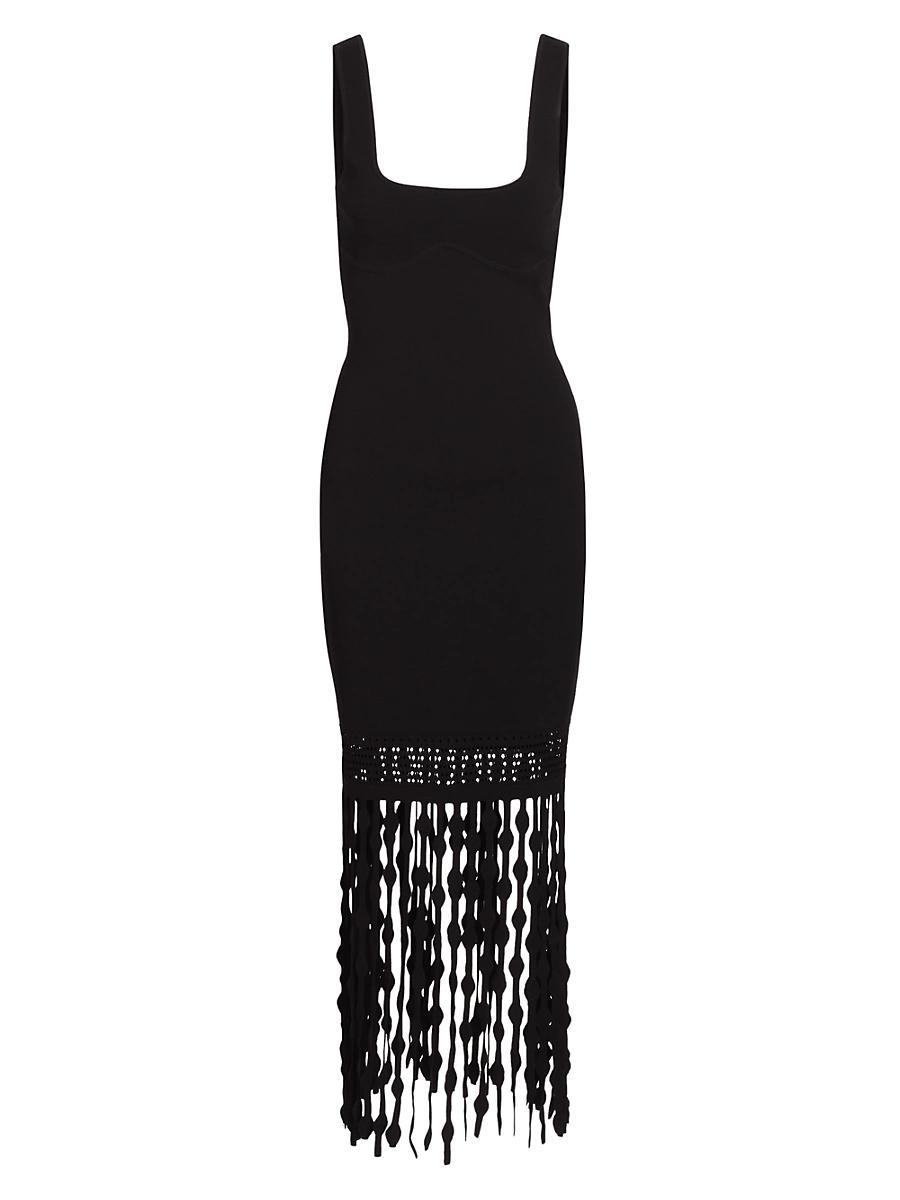 Womens Signa Lattice Fringe Midi-Dress Product Image