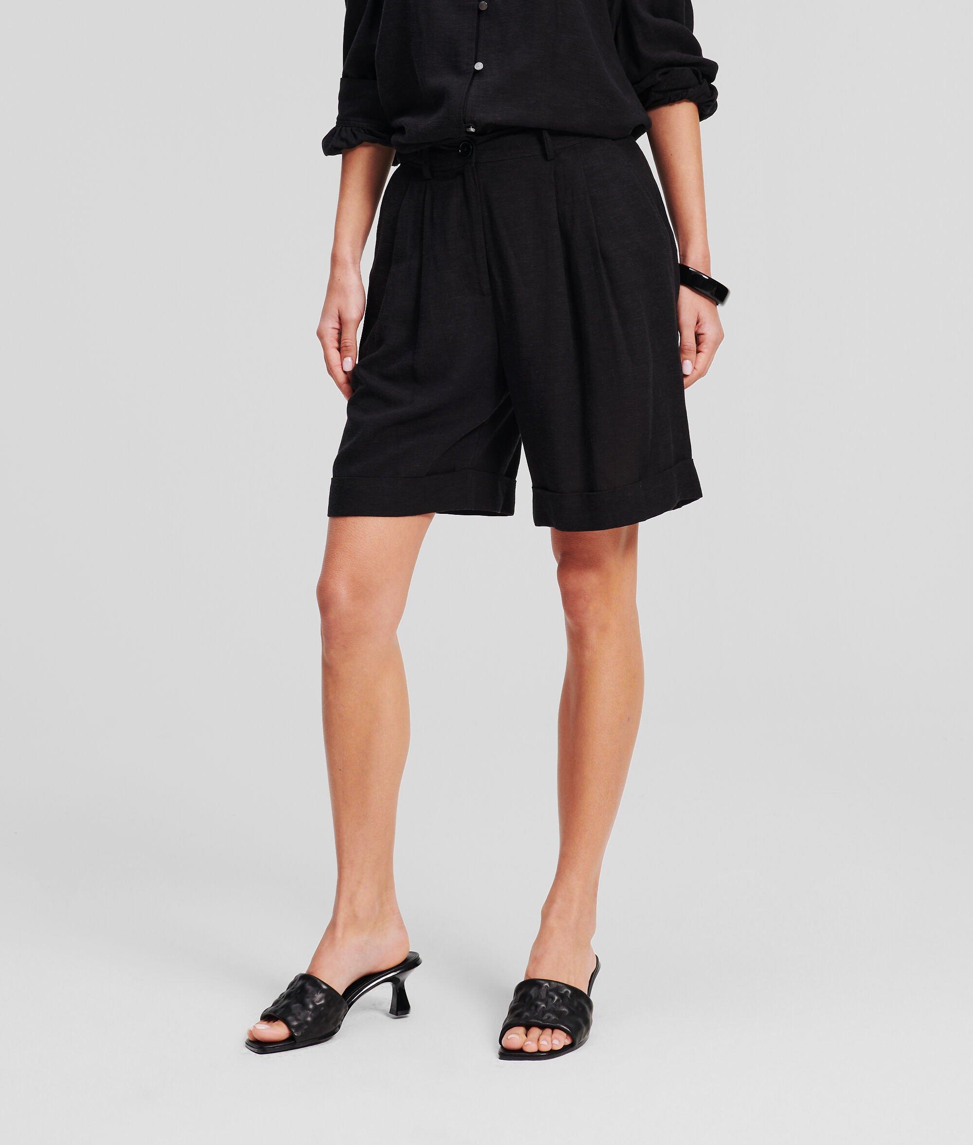 LINEN-BLEND TAILORED SHORTS Product Image