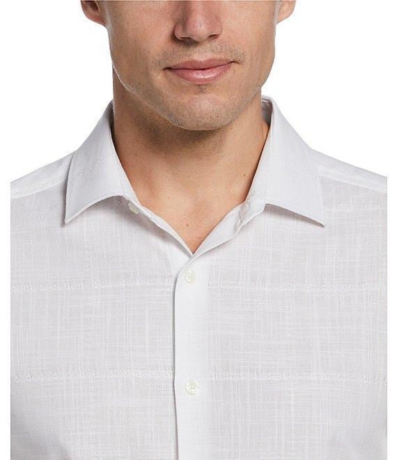 Perry Ellis Short Sleeve Solid Plaid Pattern Shirt Product Image