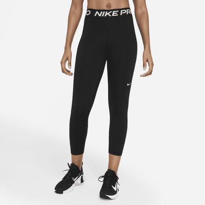 Women's Nike Pro Mid-Rise Crop Mesh-Panel Leggings Product Image