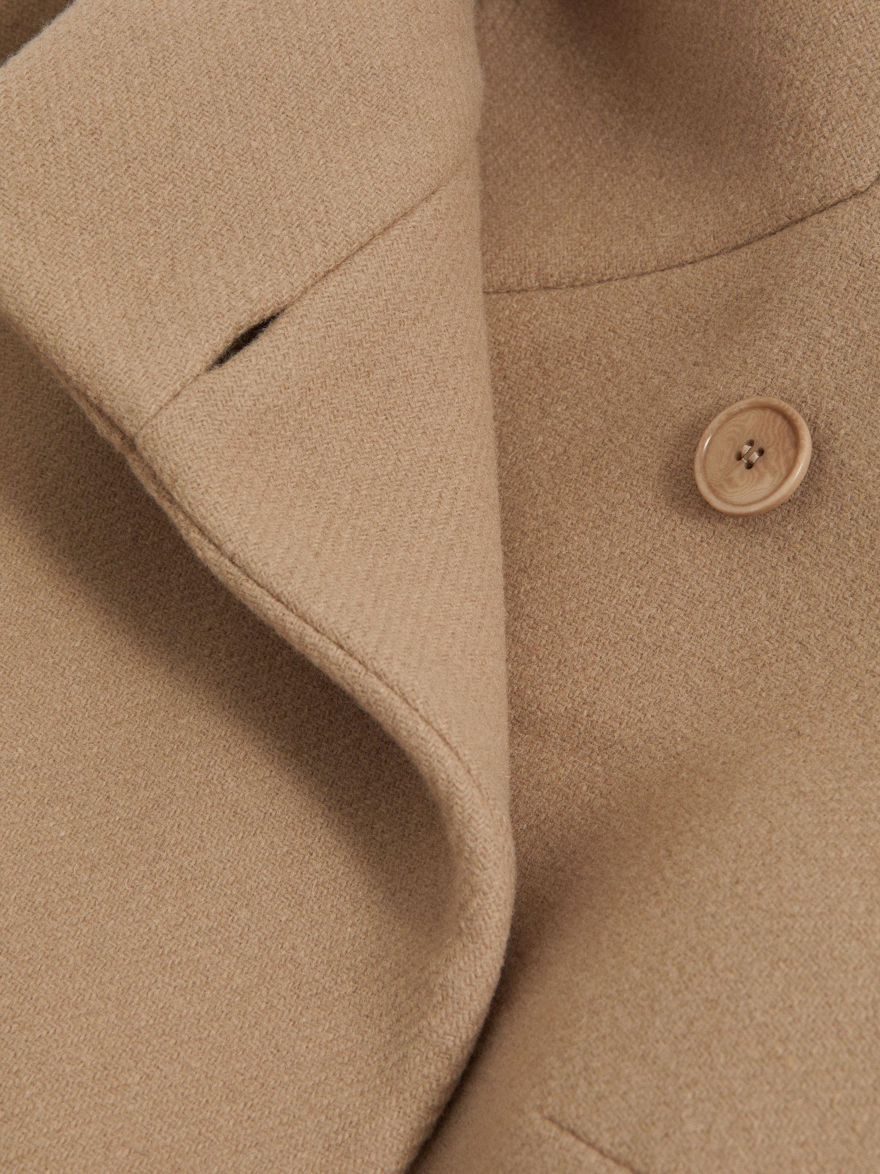 Wool Blend Mid-Length Coat in Camel Product Image