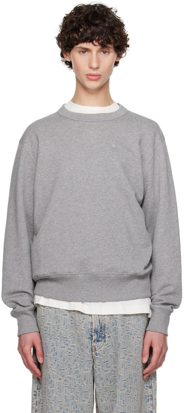 ACNE STUDIOS Fairah X M Face Crewneck Sweatshirt In Light Grey Product Image