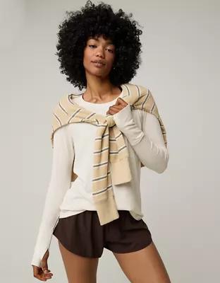 OFFLINE By Aerie Thumbs Up Ribbed Raglan Long Sleeve T-Shirt Product Image