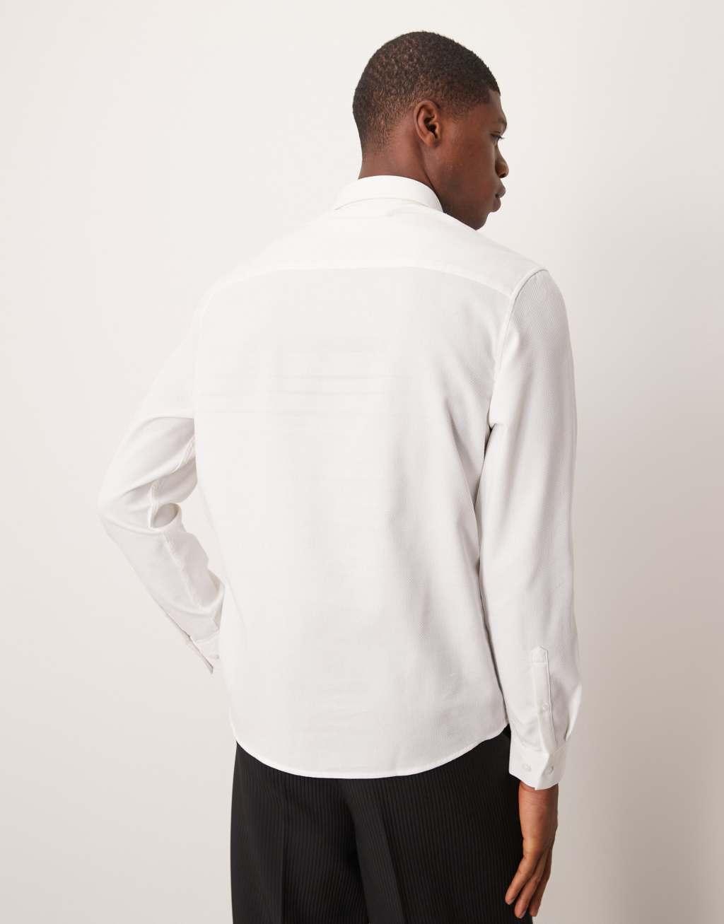 ASOS DESIGN formal easy iron regular shirt in white Product Image