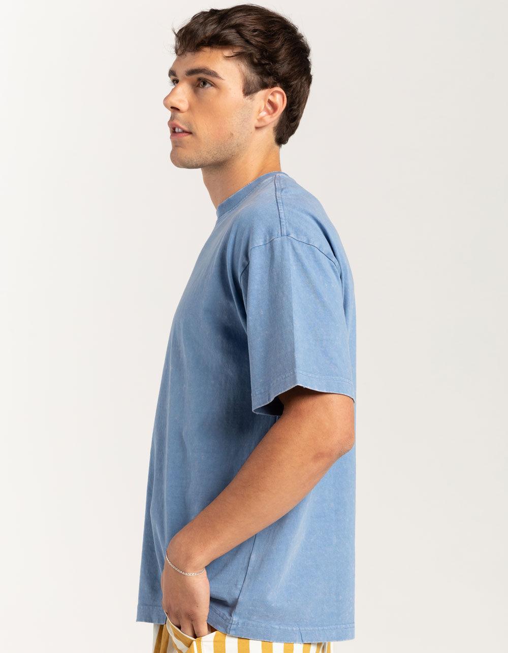 RSQ Mens Acid Wash Oversized Tee - BLUE Product Image