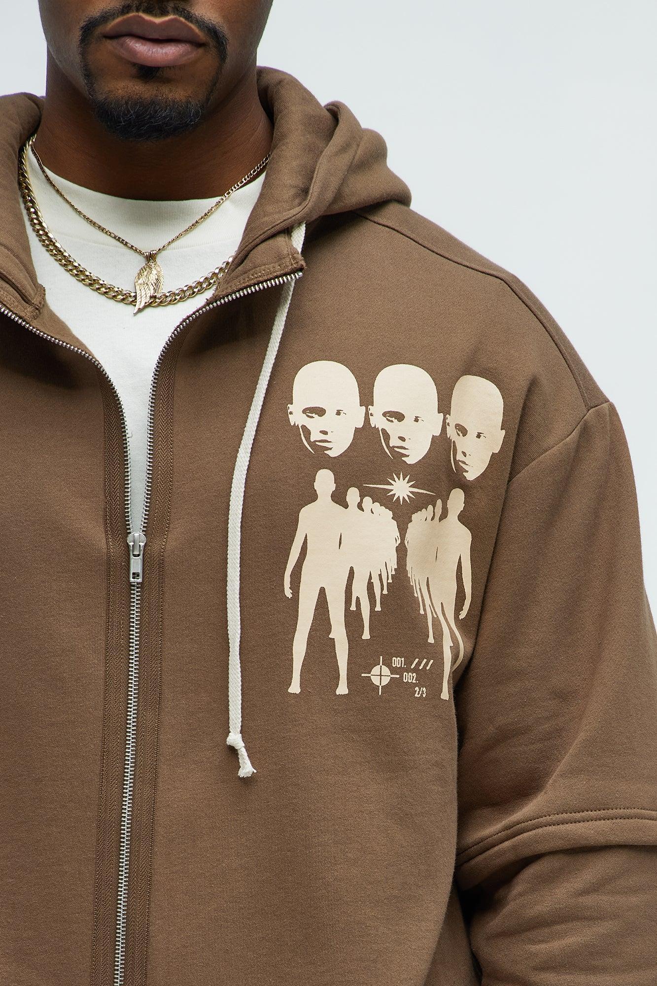Interstellar Zip Hoodie - Brown Product Image