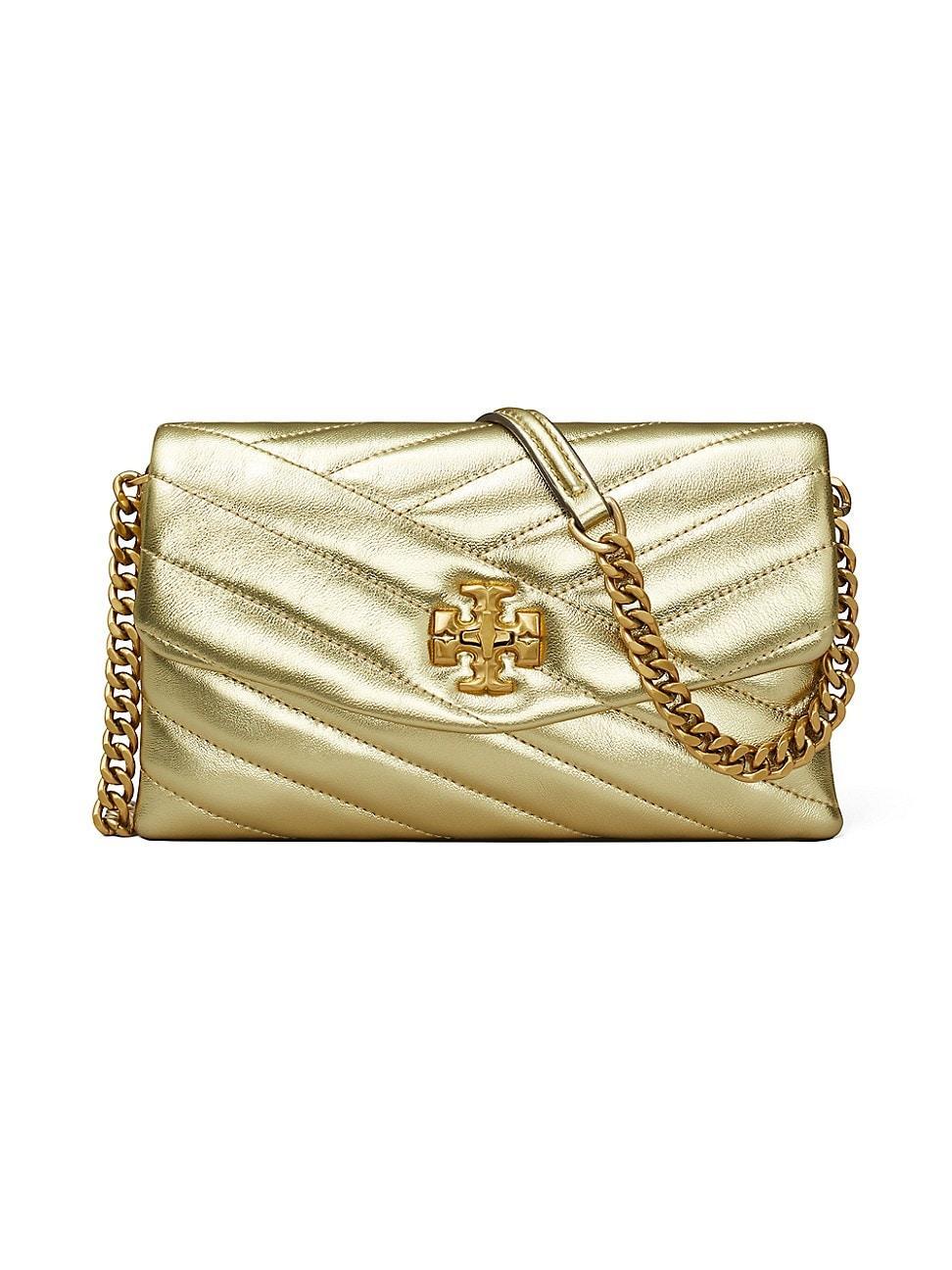 Tory Burch Kira Chevron Metallic Chain Wallet Product Image