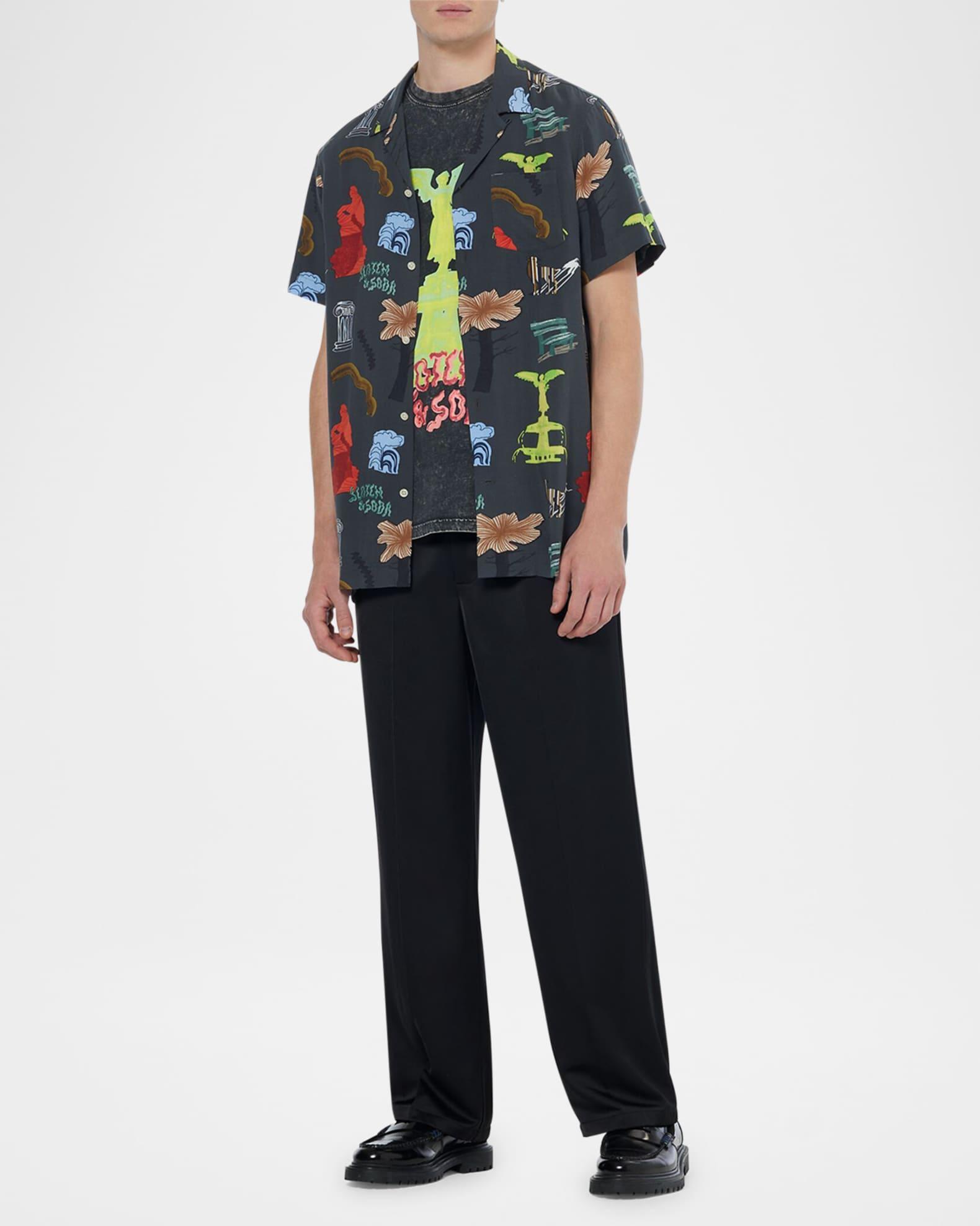 Men's Allover-Print Camp Shirt Product Image