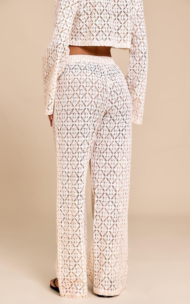  Cream Lace Straight Leg Pants Product Image