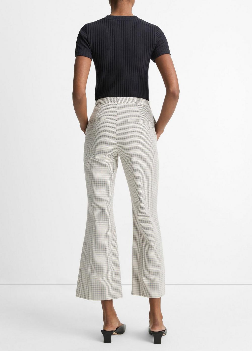 Gardener's Check Cotton Low-Rise Crop Flare Trouser Product Image