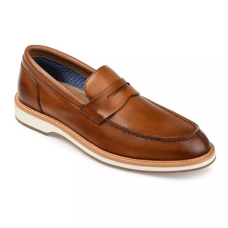 Thomas & Vine Watkins Mens Leather Penny Loafers Red Product Image