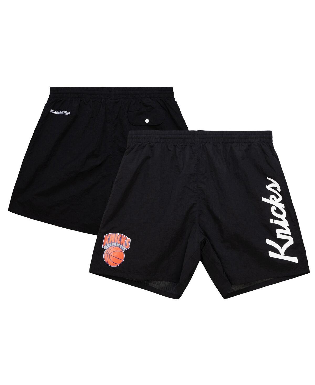 Mitchell & Ness Mens Black New York Knicks Team Essentials Nylon Shorts Product Image