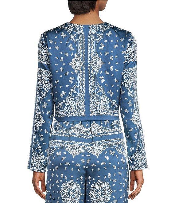 Gianni Bini Coordinating Josie Tie Front Long Sleeve Blouse Product Image