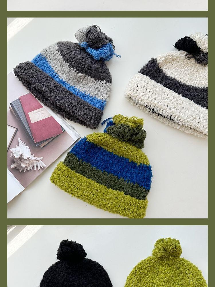 Striped Knit Beanie Product Image