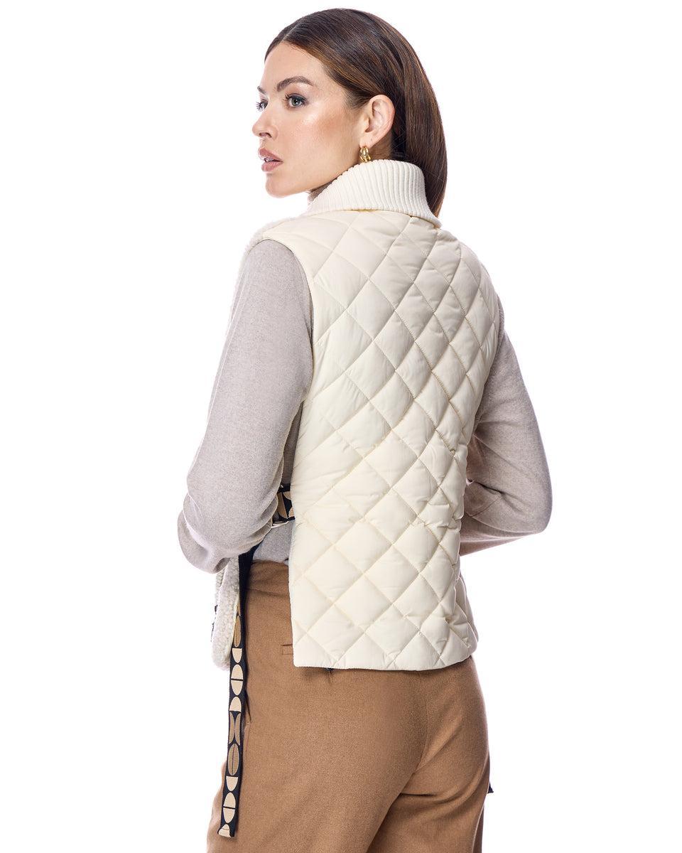 Shearling Lamb Vest with Nylon Back Product Image