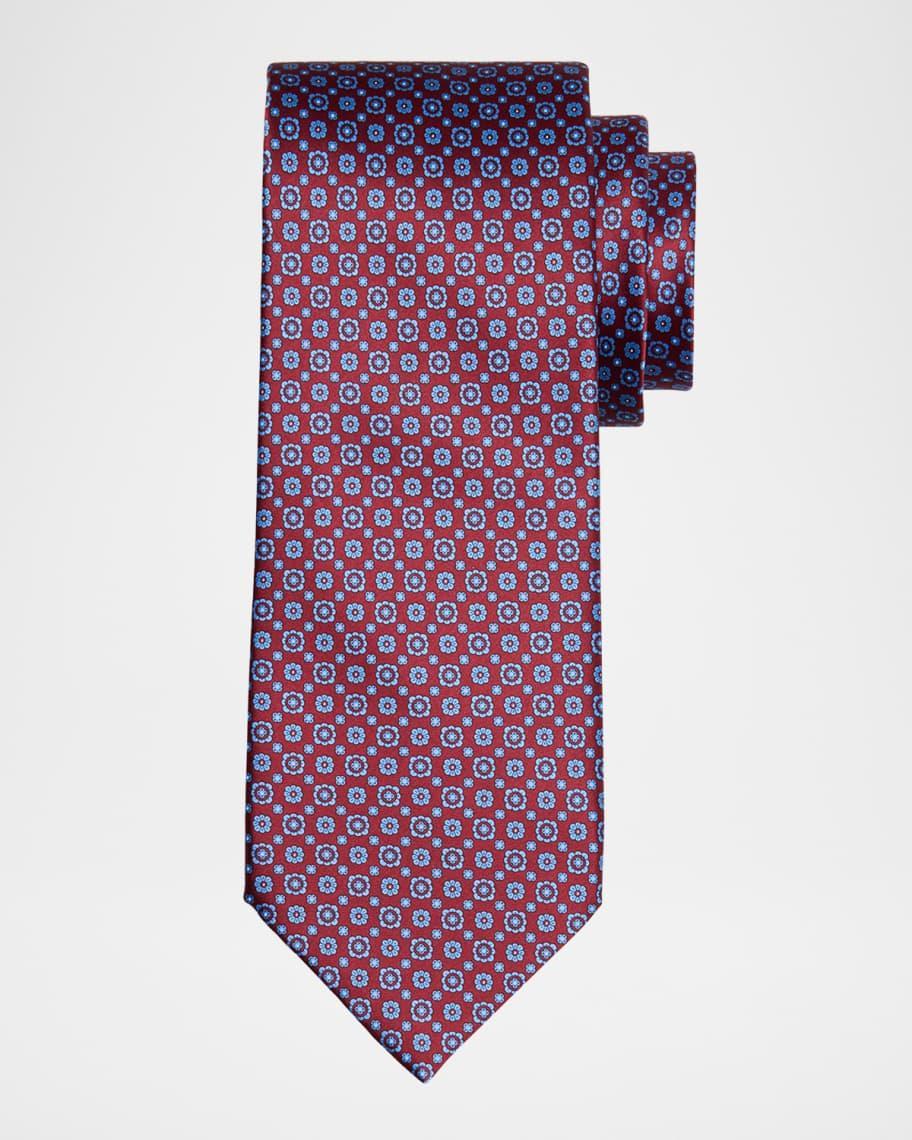 Men's Micro-Floral Silk Tie Product Image