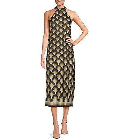 Womens Giri Geometric Jacquard-Knit Sleeveless Midi-Dress Product Image