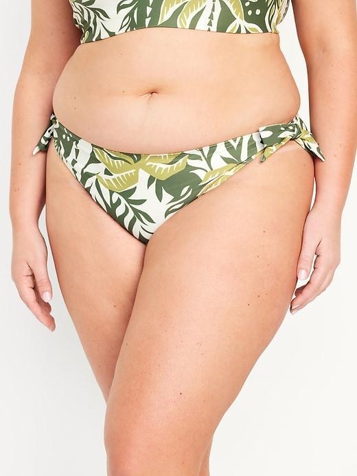 Mid-Rise Side-Tie Bikini Swim Bottoms Product Image