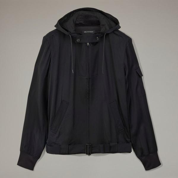 adidas Y-3 Rayon Twill Hooded Top Black 2XL Mens Product Image