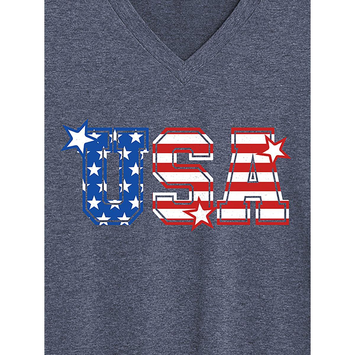 Plus Size Sunkissed Forever Round Neck T-Shirt Indigo Women Non Natural Flowers Round Neck Casual T-shirts BloomChic 26/4X Product Image