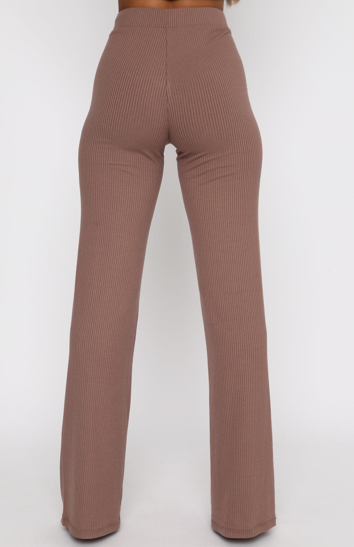 Adore You Ribbed Pants Chocolate Product Image