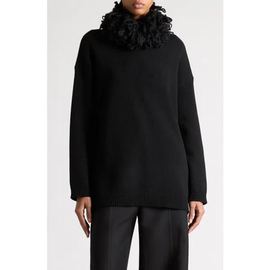 VALENTINO Garavani Embellished Wool Turtleneck Sweater In Black Product Image