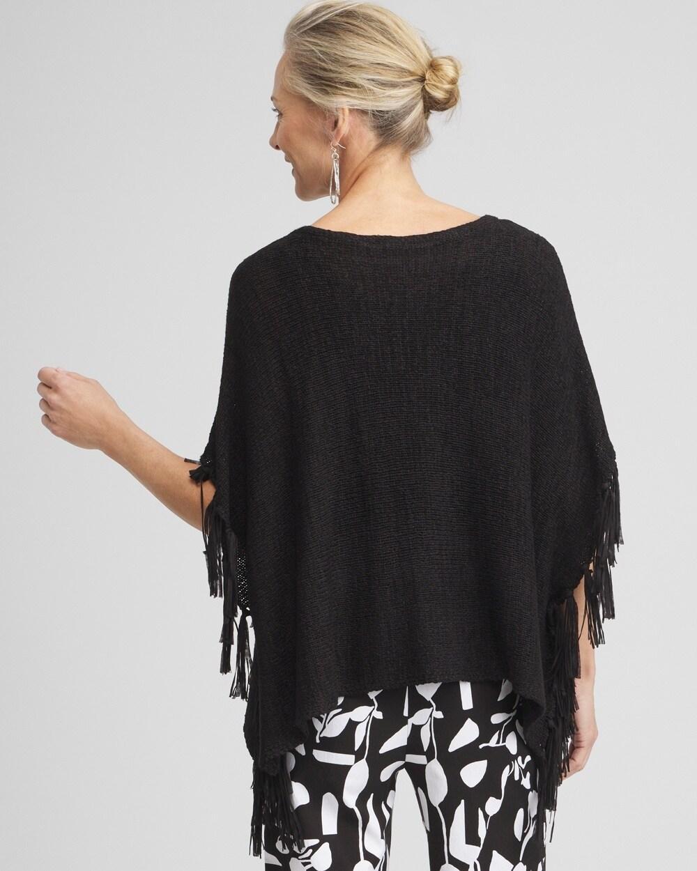 Fringe Knit Poncho Product Image