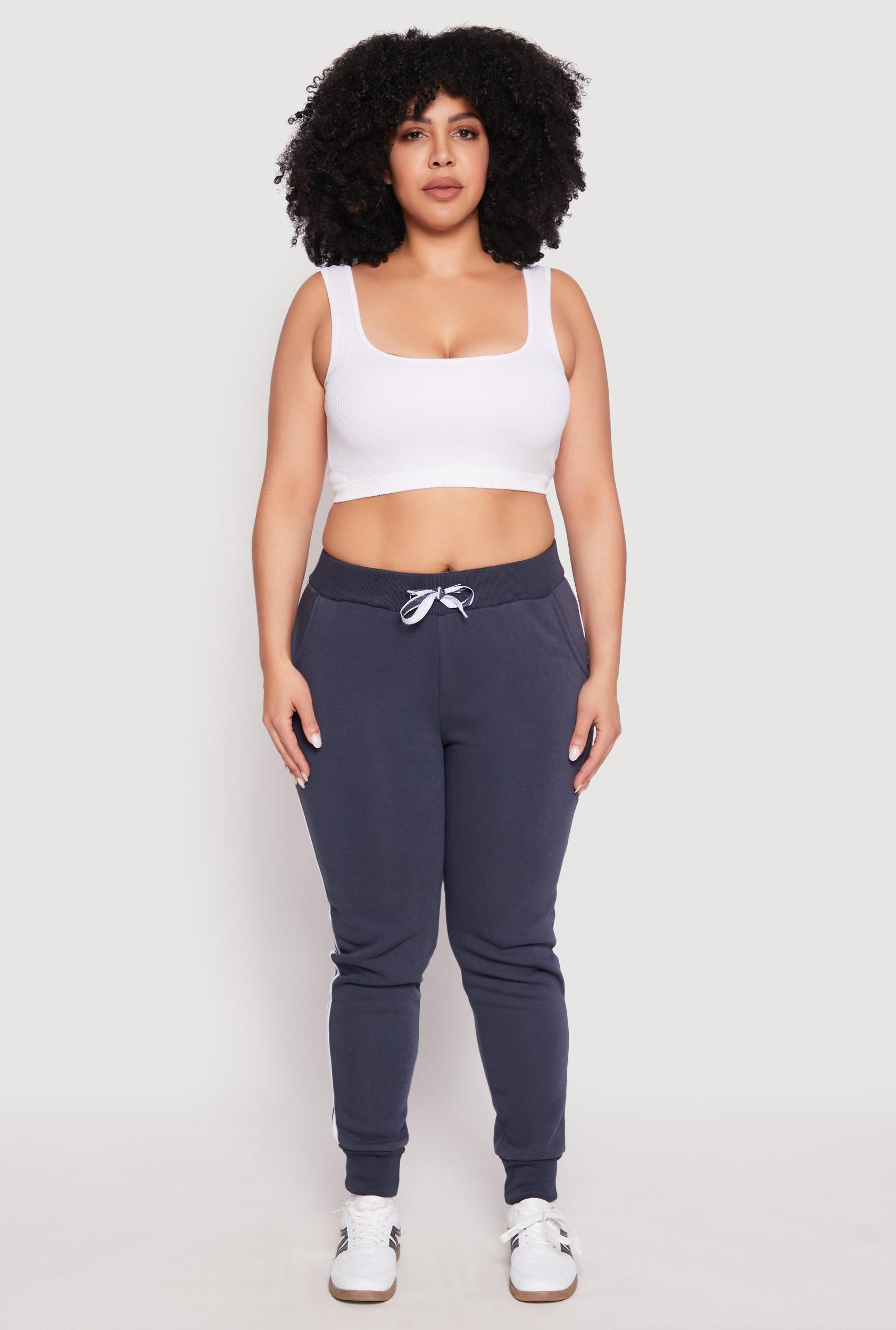 Womens Plus Size Varsity Stripe Joggers Product Image