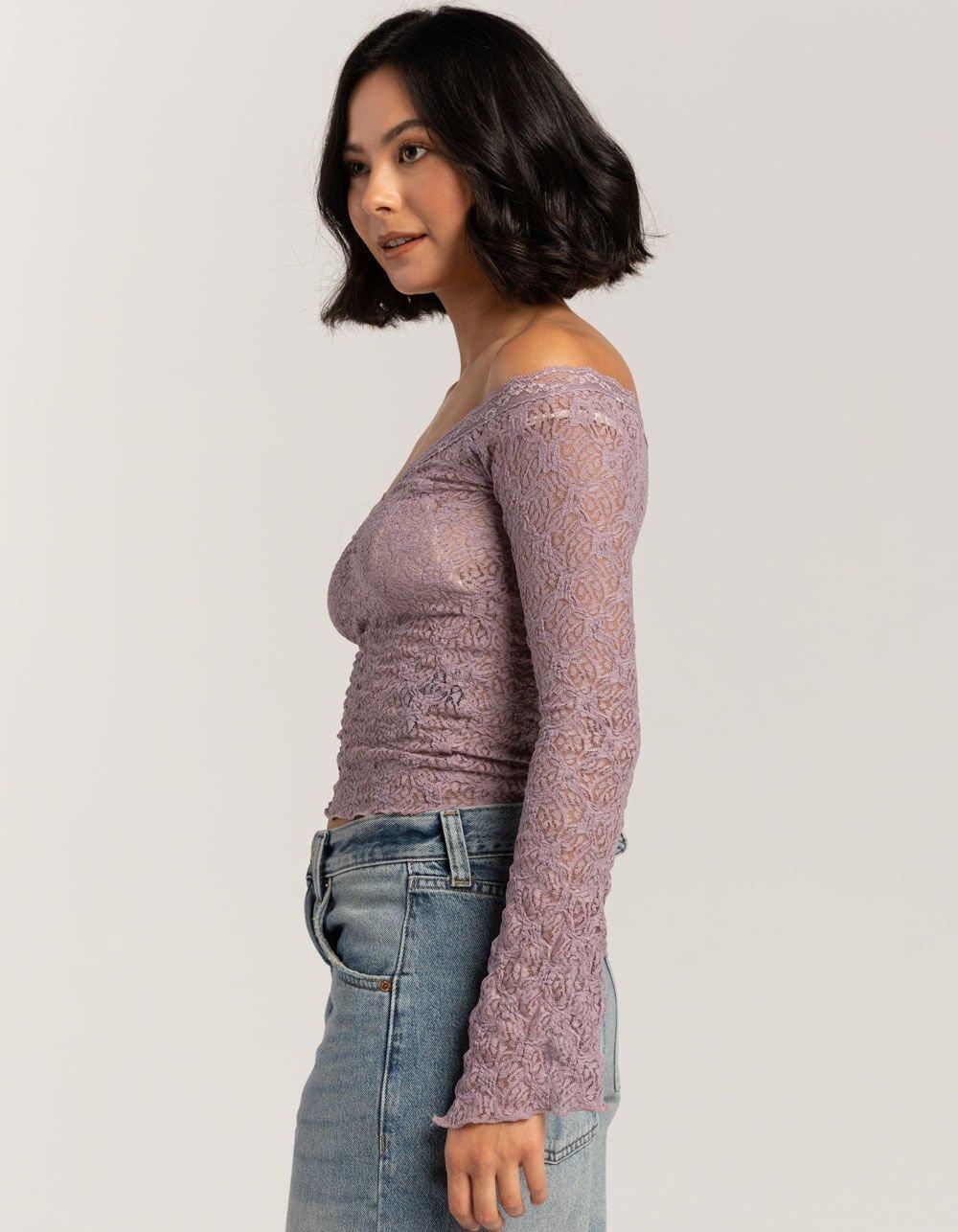 BDG Urban Outfitters Rhia Lace Womens Off The Shoulder Top Product Image