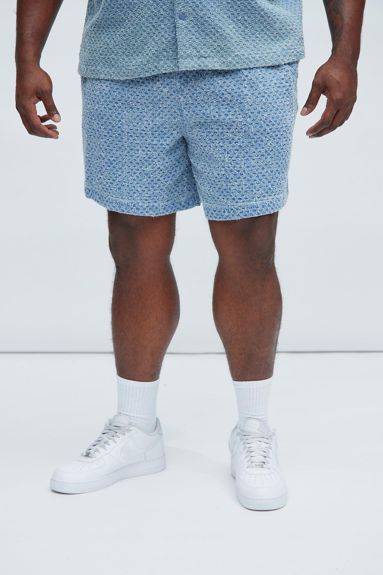 Beck Distressed Casual Shorts - Blue Wash Product Image