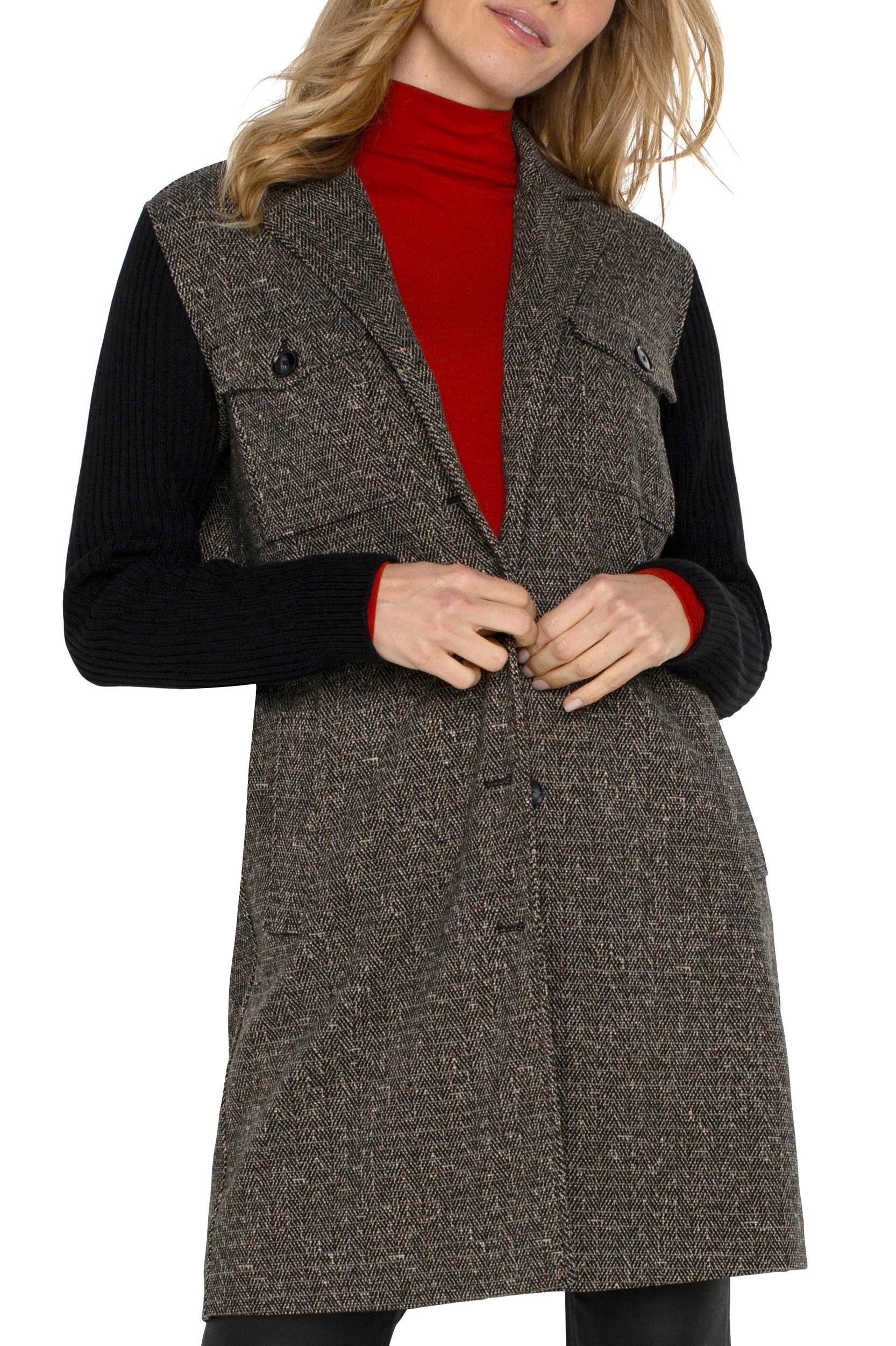 Coatigan with Sweater Sleeves Product Image