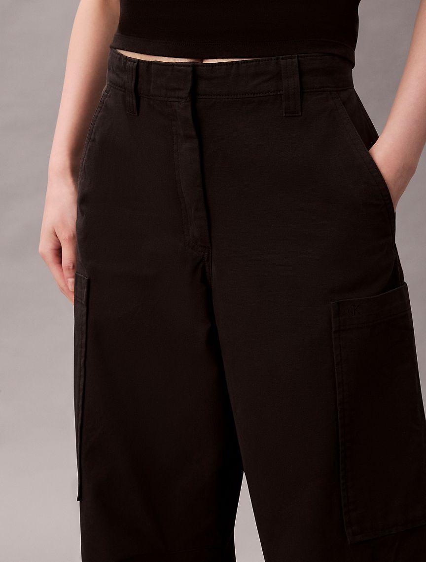 Cotton Canvas High Rise Pants Product Image